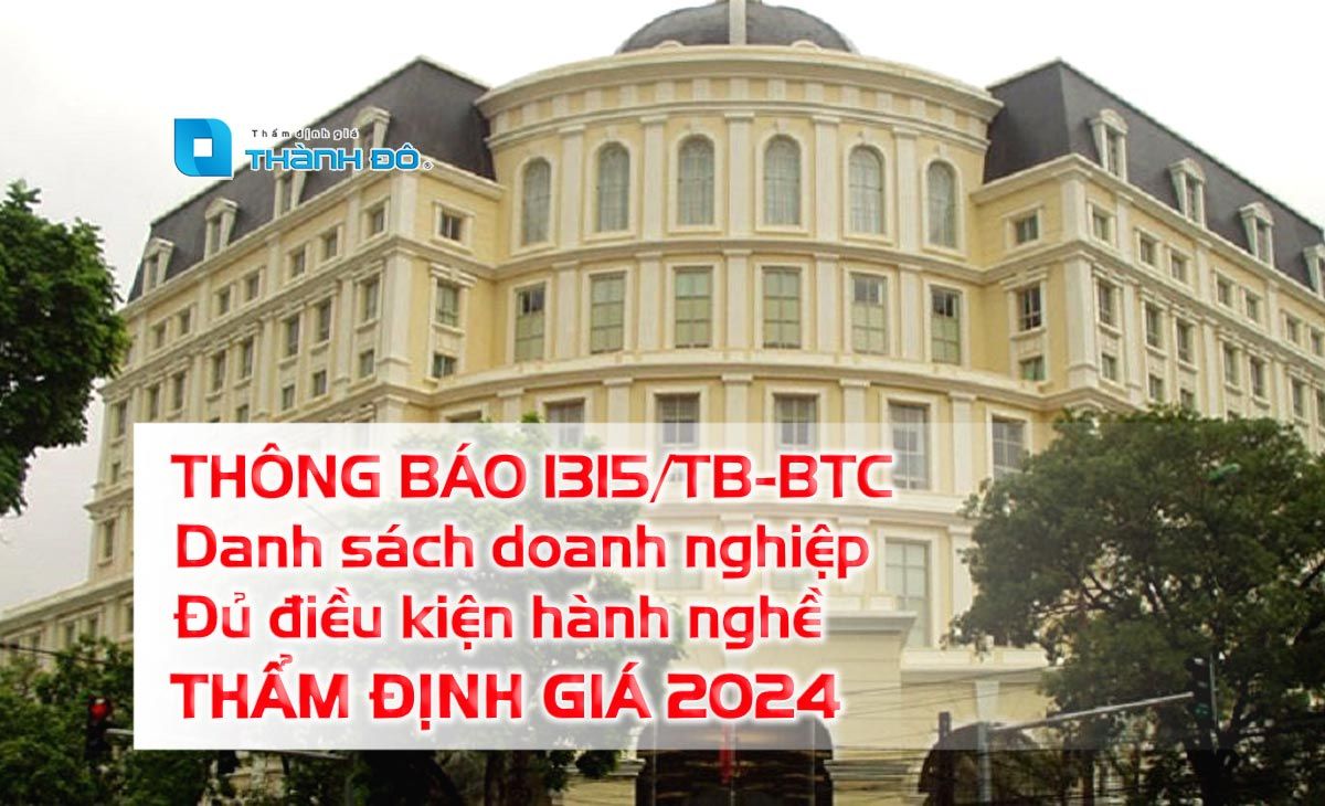 Danh sách doanh nghiệp thẩm định giá 2024