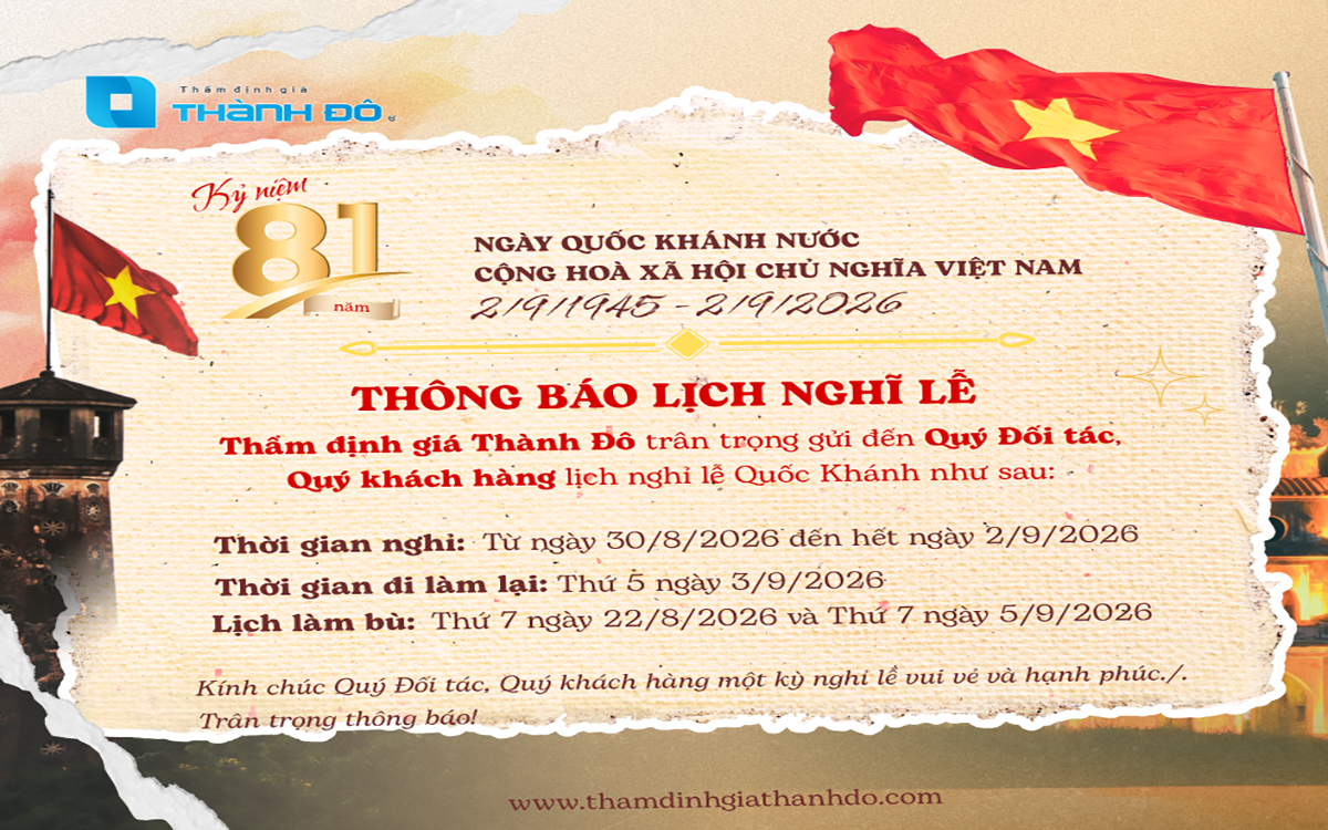 Thông báo nghỉ lễ 2/9 năm 2026
