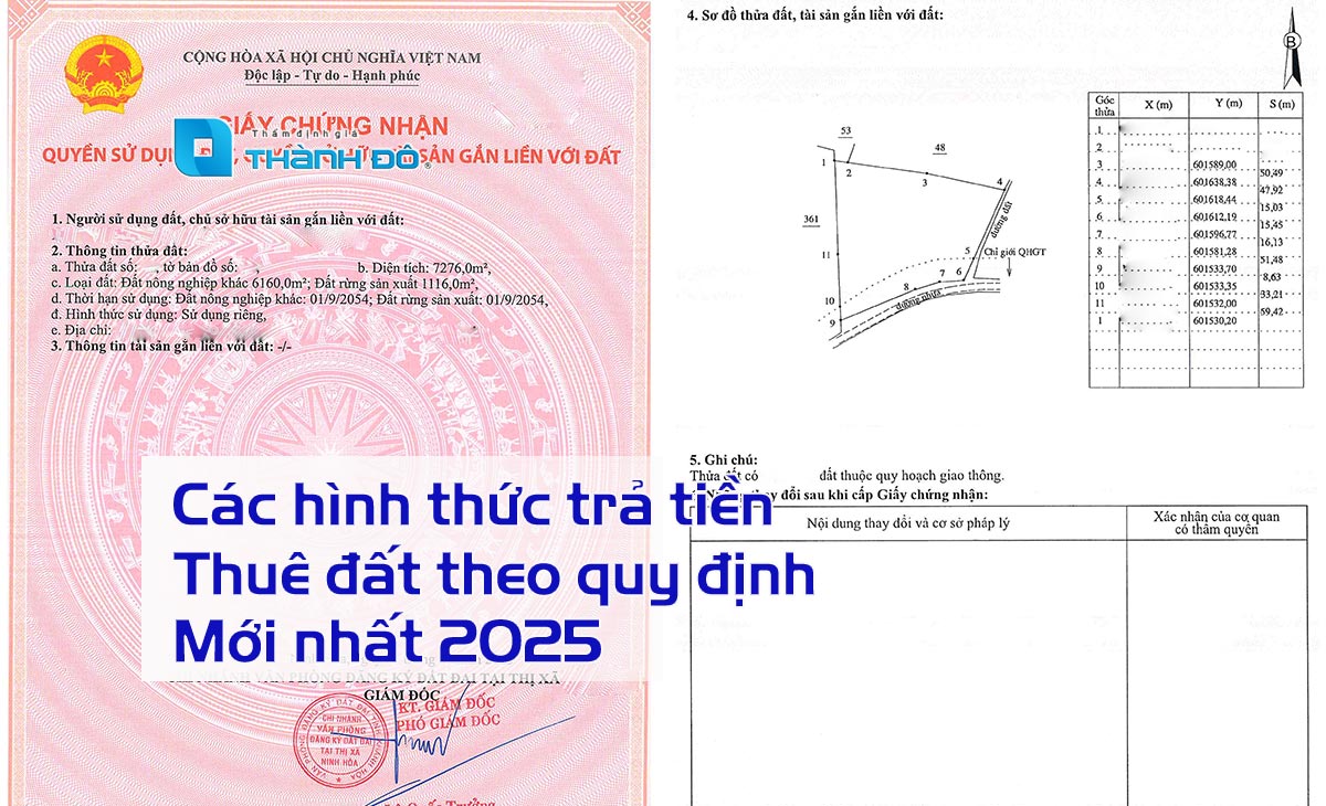 Các hình thức trả tiền thuê đất
